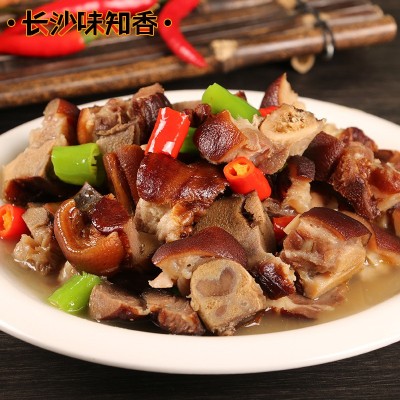 腊猪脚火锅750g切块腊猪蹄肉湖南柴火烟熏腊肉餐饮半成品火锅食材图2