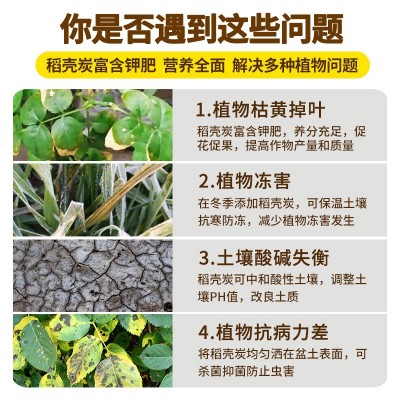 稻壳炭50L装钾肥花用纯草木灰肥料杀虫谷壳碳发酵腐熟砻糠钾肥种图3