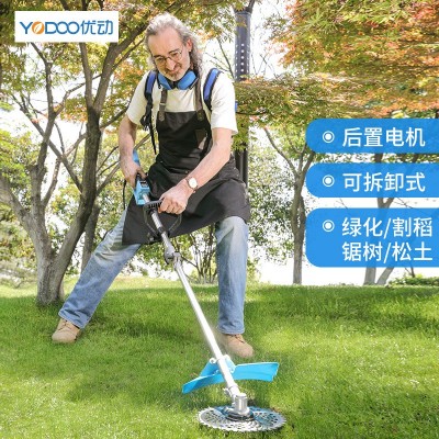 多功能三档调速电量显示充电式园林割灌机YD-227电动割草机图2