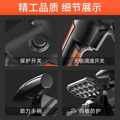 批发跨境充电式电链锯修枝锯无线伐木锯果园修剪锂电锯手持电锯图2