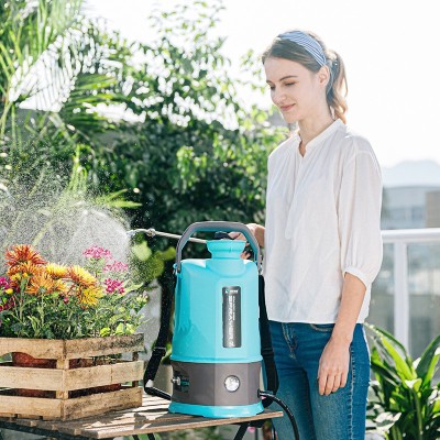 5L家用电动洒水喷壶浇花浇水直射雾化可调出水喷水壶消毒斜跨图4