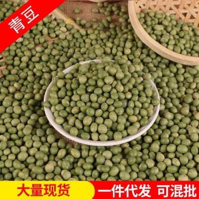 批发生青豆 东北农家双青豆绿大豆小粒青豆五谷杂粮小青皮豆25kg图1