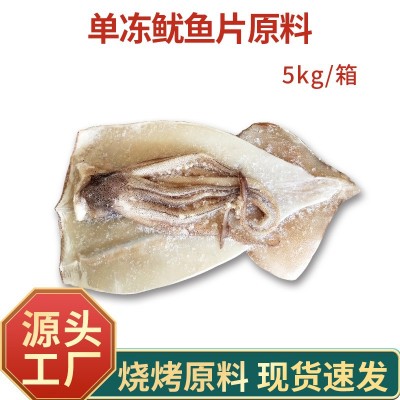 烟台厂家单冻鱿鱼片原料 冷冻批发鱿鱼 烧烤鱿鱼原料 大量批发