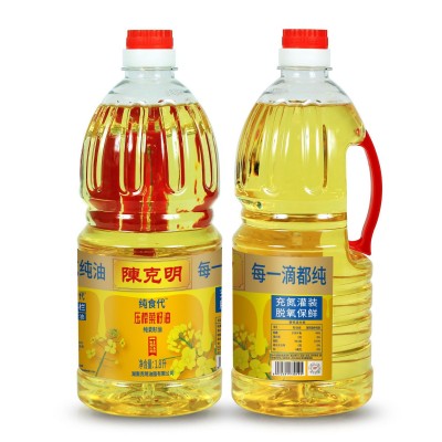 【一件代发】陈克明食用油压榨一级菜籽油1.8升包装家用工厂直发图5