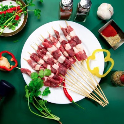 家庭羊肉串内蒙原切烧烤烤肉食材半成品新鲜羊肉串带干撒料羊肉类图3