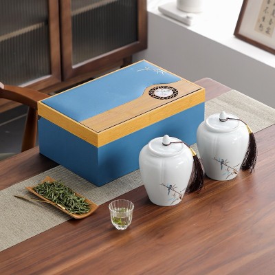 2023年新茶黄山毛峰绿茶高茶礼过年送礼公司礼品明前茶散装礼盒图1