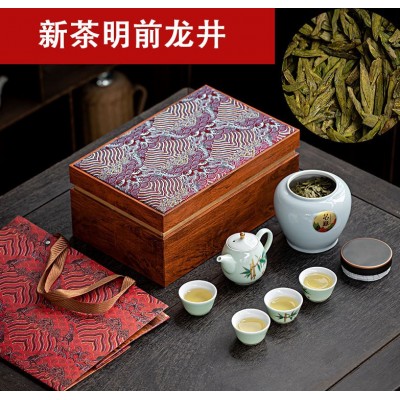 国潮创意礼品明前龙井茶叶西湖绿茶2022新茶现货礼盒嫩芽浓香图1