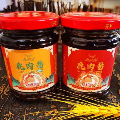 辣酱鹿味世家鹿肉酱下饭菜调味酱瓶装辣椒拌饭拌面鲜香热销鹿肉酱图3