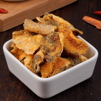 网红香脆鳕鱼皮酥零食小吃休闲办公食品即食咸蛋黄鱼皮零食炸鱼皮图2