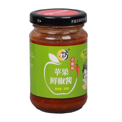 厂家批发苹果鲜椒酱辣椒酱拌饭拌面调味酱开瓶即食200克一件代发图5