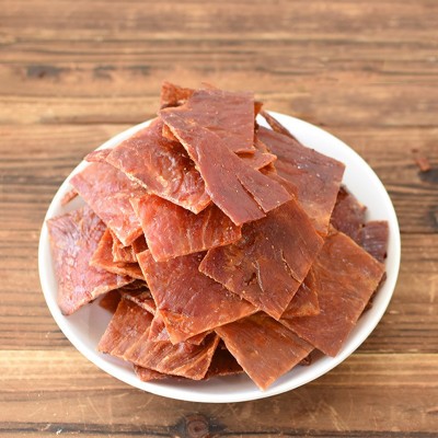 靖江特产食品猪肉铺老字号原味双鱼牌经典大袋猪肉脯干自然片308g图4
