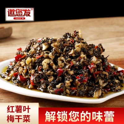 特产浏阳力哥食品农家红薯叶酸菜泡菜下饭下面 280克香辣小菜代发图2