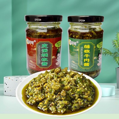 山东批发藤椒牛肉酱皮蛋烧椒酱辣椒酱拌饭拌面火锅调味蘸料代发图2