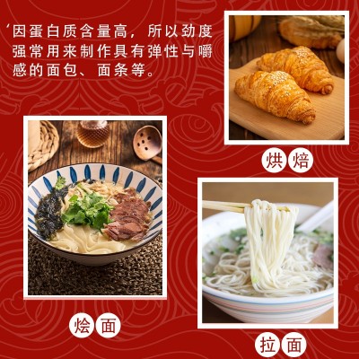 面粉 商用批发 高筋面粉 烩面 拉面 面包 烘焙原料 50斤装 枣花图3