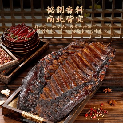 殷掌柜腊排骨四川腊肉农家自制柴火烟熏咸肉特产腊排川味腊肉排骨图3