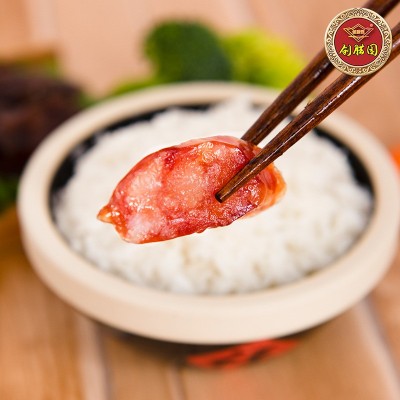 广式精瘦腊肠腊肉加瘦广味广东瘦肠黄圃香肠腊肉咸甜味瘦肉肠批发图2