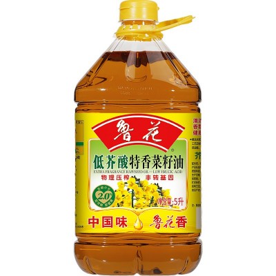 【官方直营】鲁花低芥酸特香菜籽油5L物理压榨非转基因食用油图5