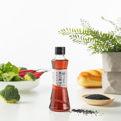 小磨香油黑芝麻油河南驻马店特产235ml石磨水代法传统工 艺家用油图1