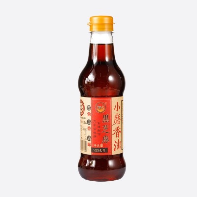 纯黑芝麻油河南驻马店小磨香油500ml家庭玻璃瓶装塑料瓶麻油图5
