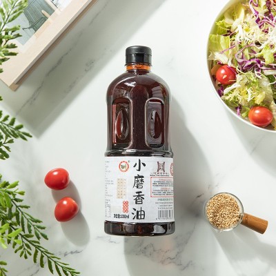 纯芝麻油1000ml天中古味白芝麻河南驻马店特产小磨香油凉拌菜瓶装图3