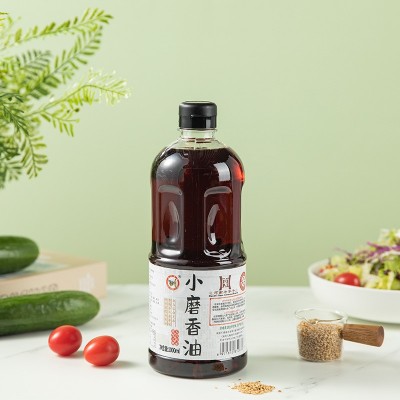 纯芝麻油1000ml天中古味白芝麻河南驻马店特产小磨香油凉拌菜瓶装图4