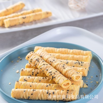 【源头厂商】黑芝麻蛋卷 微商直发 儿童休闲口水零食 独立袋装图1
