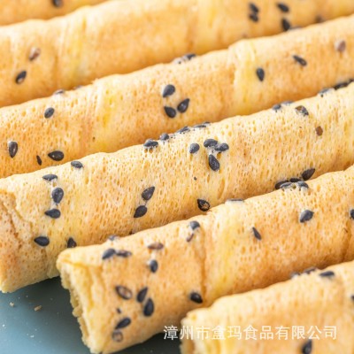 【源头厂商】黑芝麻蛋卷 微商直发 儿童休闲口水零食 独立袋装图3