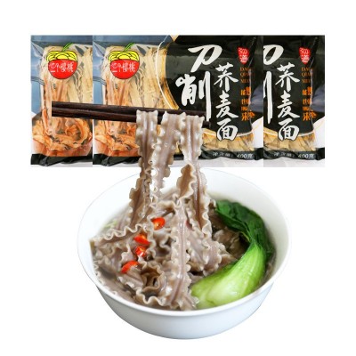 三个樱桃荞麦刀削面宽条烩面油泼拌面火锅餐饮面馆面条整箱批发图5