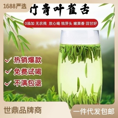 竹青叶雀舌新茶2023特级绿茶四川峨眉山明前单芽散装批发 龙芽翠芽图1