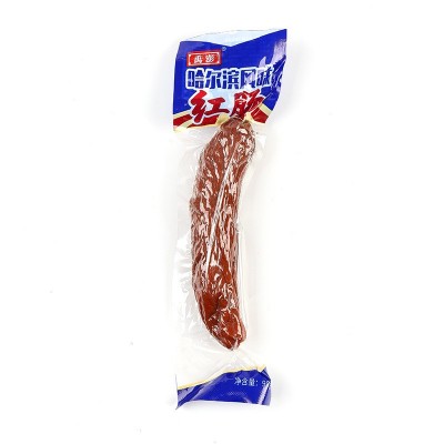 哈尔滨红肠90g果木炭烤东北香肠下酒菜熟食肉类零食景区旅游食品图5