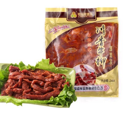 川香牛柳248g袋装烤肉店商用半成品煎烤食材生鲜腌制麻辣牛柳牛肉图2