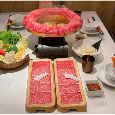 澳洲进口雪花和牛M9火锅片牛肉卷日式寿喜烧谷饲原切大米龙烤肉片图2