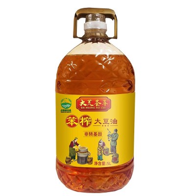 大荒荟萃东北纯笨榨大豆油5升 非转基因物理压榨浓香食用油批发图5