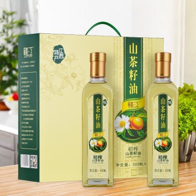 赣江山茶油500Ml*2瓶玻璃瓶大气礼盒装茶油茶籽油食用油图2