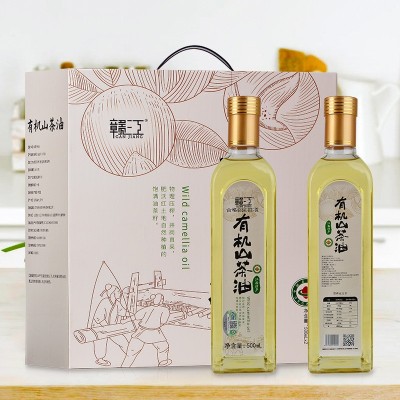 赣江有机山茶油500Ml*2瓶玻璃瓶大气礼盒装茶油茶籽油食用油图3
