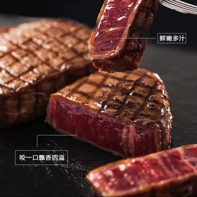 原切谷饲西冷牛排安格斯谷饲牛排清真工厂家用商用批发价公斤袋装图4