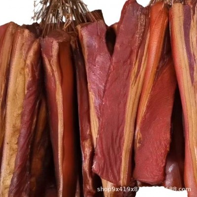 四川特产川味腊肉腊肠批发农家柴火烟熏二刀腊肉跑江湖地摊黑腊肉图5