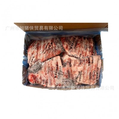 港口直销10KG起售冷冻伊比利亚黑猪肋排少肉原包装黑毛猪排骨肋排图2