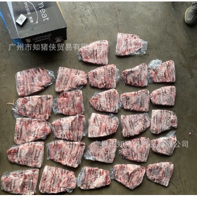 港口直销10KG起售冷冻伊比利亚黑猪肋排少肉原包装黑毛猪排骨肋排图3