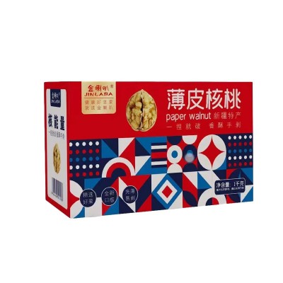金喇叭185纸皮核桃礼盒草本味奶香味纸皮核桃批发23年新核桃1kg装图5
