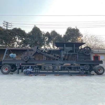 供应大小型油电两用建筑垃圾移动式颚式破碎机 河卵石青石制砂机图4