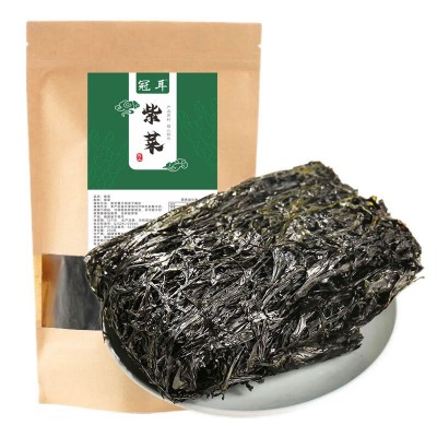 霞浦头水紫菜干货 福建特产新货无沙免洗海苔蛋花汤干紫菜50g图5