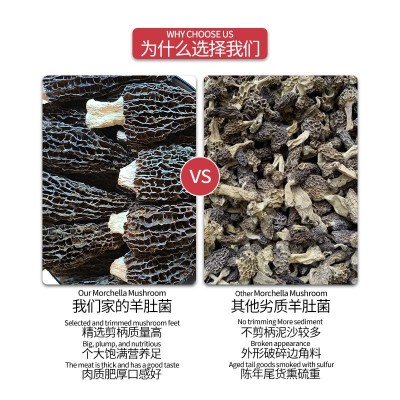 云南高原羊肚菌干货5-7cm批发剪柄头茬无沙羊肚菌菇种植基 地直发图3