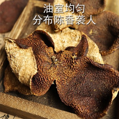 新会梅江陈皮 生晒八年大红皮老树圈枝柑老陈皮 干仓存储陈皮干图2