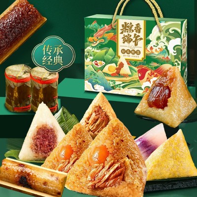 粽子批发食品传统糕点鲜肉蛋黄大肉粽蜜枣豆沙粽端午节礼盒 装批货图2