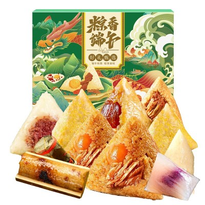 粽子批发食品传统糕点鲜肉蛋黄大肉粽蜜枣豆沙粽端午节礼盒 装批货图5