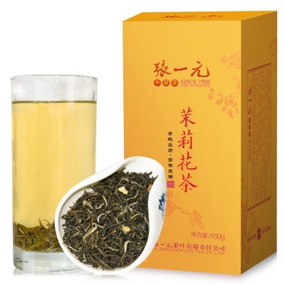 张一元 浓香型一级茉莉花茶160g/罐 新茶花茶中华老字号 配手提袋图1