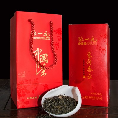 张一元茶叶 浓香茉莉花茶（茉莉春云）茶叶盒装180g/盒香浓花茶图5