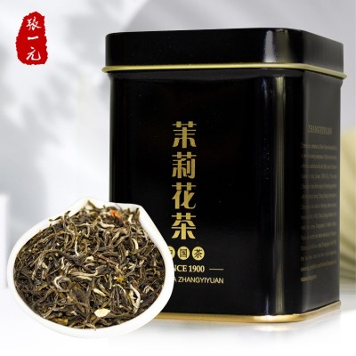 张一元 特级浓香茉莉花茶50g/罐茉莉香浓茗茶 特级黑罐茉 莉花茶图5