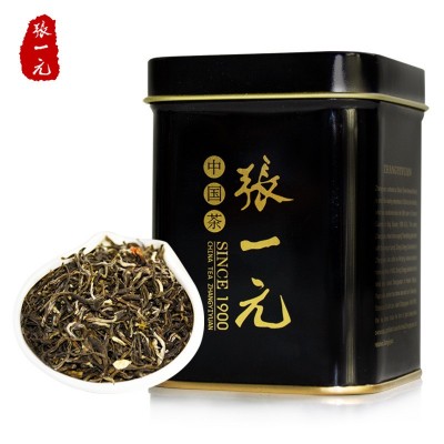 张一元 特级浓香茉莉花茶50g/罐茉莉香浓茗茶 特级黑罐茉 莉花茶图1